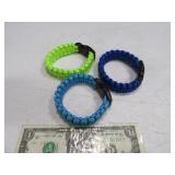 (3) New Paracord eGear 8" Bracelets BB