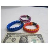 (3) New Paracord 7" eGear Thinner Bracelets