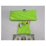 (2) New ZIP-IT Coin Purse & Wallet Set BGT GREEN