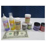 (8) New Glass & Artist Paints & Varnish~Powder Crt