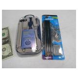 (2) New Drawing Compass & Graphite Pencils SET