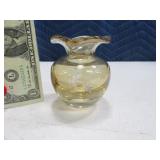 KROSNO Poland 3" Etched Glass Vase