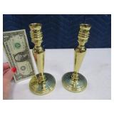 Pair BALDWIN Heavy Brass Candlesticks