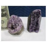 (2) Purple Amethyst 4"ish Rocks Crystal Stones