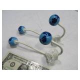 (2) WallMount Metal BlueBall Coat Hat Hangers