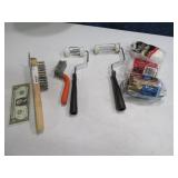 (5) Mini Paint Rollers & Wire Brushes Tools