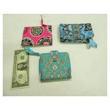 (3) New Womens VERA BAILEY Cloth Wallets Coin