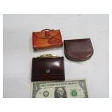 (3) Neat Leather Unisex Coin Holders
