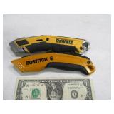 (2) Pro DeWalt & Bostich Carpenter Knives