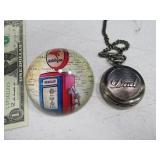 (2) 3" MobilGas Paperweight & DAD Pocket Watch mod