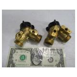 (2) New Brass 2way Hose On/Off Adaptors $