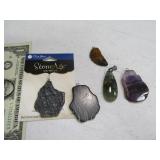 (5) New Stone~Rock Polished Jewelry Pendants CC
