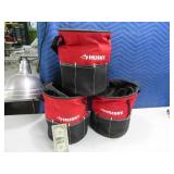 (3) HUSKY 10" Canvas Tool Carry Bags LikeNew $