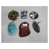 (6) New Modern Jewelry Pendants Stone/Pottery $$ A