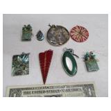 (8) New Modern Jewelry Pendants Stone/Pottery $$ B