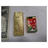 (2) Mini Vtg Gold Tone Lighters unique