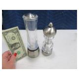 (2) PEUGEOT Salt Stnls/Clear Salt Mill Grinders $$