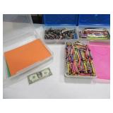 (4) Poly Tubs FULL Crayons~Pencils~Paper