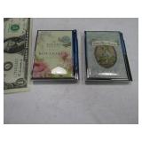 (2) modern Metal Pocket Notebook Mirrors 3"