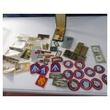 WWII "Named Soldier" Medals Pics Patches LOT