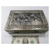 Vintage Tin Metal REMBRANDT Biscuit Box inlaid