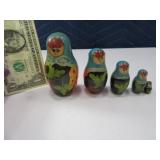 5pc Wooden Nesting Doll Set 3.75" handpainted