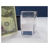 Military 3" Solid Glass Paperweight w/ EagleWorld