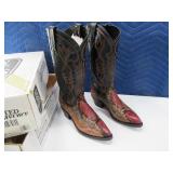 Vintage DAN POST Python Snakeskin Boots Cowboy6.5M