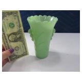Vintage Jadeite Fireking 5.5" Green Vase