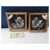 (2) 8.5" Religious Style Vintage Wall Art