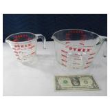(2) Glass PYREX 8cup & 2cup Measuring Bowls