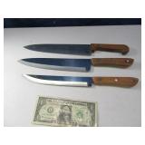 (3) Vintage Kitchen Knives ROGERS/Imperial 13"ish