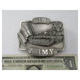 BERGAMOT Belt Buckle U.S. ARMY w/ Tank 1982