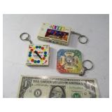 (3) Vtg Key Chains Games Trouble~Twister~Life