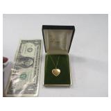14kt Gold 14" Necklace w/ Heart Pendant LOVELL3.3g
