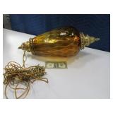 MidCentury Glass Yellow Hanging Swag Lamp 24"