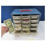 10" Metal 15drawer Organizer Nut/Bolt w/ Contents