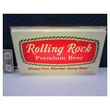 Lighted Vtg ROLLING ROCK 20x12 Beer Sign 2side