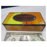 Yellow Stained Glass 6.5" Trinket Jewelry Box