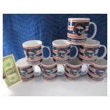 Unused 8pc BRONCOS Themed Coffee Mug SET
