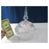 NACHTMANN Crystal 7" Covered Glass Dish Inlaid