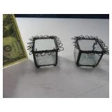 (2) J. DEVLIN 2" Stained Glass Trinket Boxes