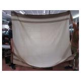 FOXFORD Vtg 96x84 Wool Brown/Cream Blanket EXC