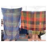 (2) TEXTILLERY 42x72ish Throw Blankets NICE $