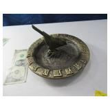 9" Metal Outdoor SunDial w/ Bird EXC