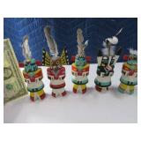 (5) SouthWest 5" Wooden Carved unique Figures Vtg
