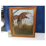 Signed H.J. SHIN Oil Canvas Art WILD TURKEY 21x24