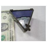 J DEVLIN 3" Purple Glass Triangle Trinket Box $$