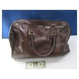 Italy 20" OLD ANGLER Leather CarryOn Type Bag EXC