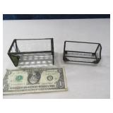 (2) J DEVLIN Stained Glass Business Card Holders